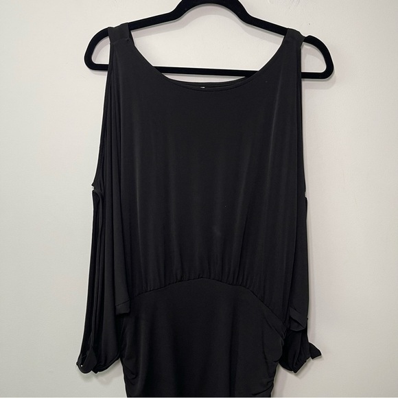 Y2K S-Twelve Black Cold Shoulder Batwing fairy witchy tunic Top Women’s Size L - Picture 2 of 7